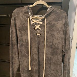 Black & gray tye dye hoodie